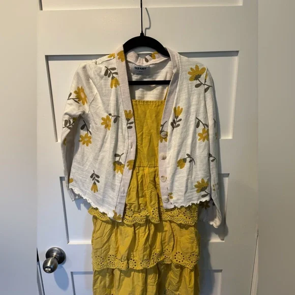 Old Navy Yellow Dress and Sweater. Girls Size L (10/12) - Picture 1 of 7